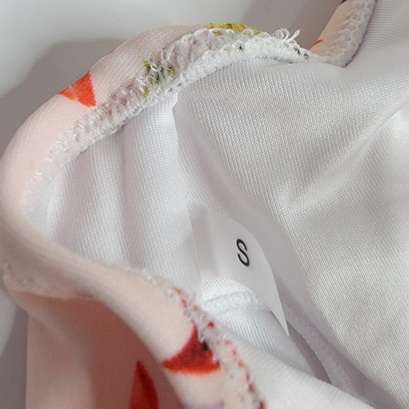 CUPSHE Women’s Bikini Swimsuit Floral Print Halter Lace Up Two Piece size S NWT - Picture 10 of 13